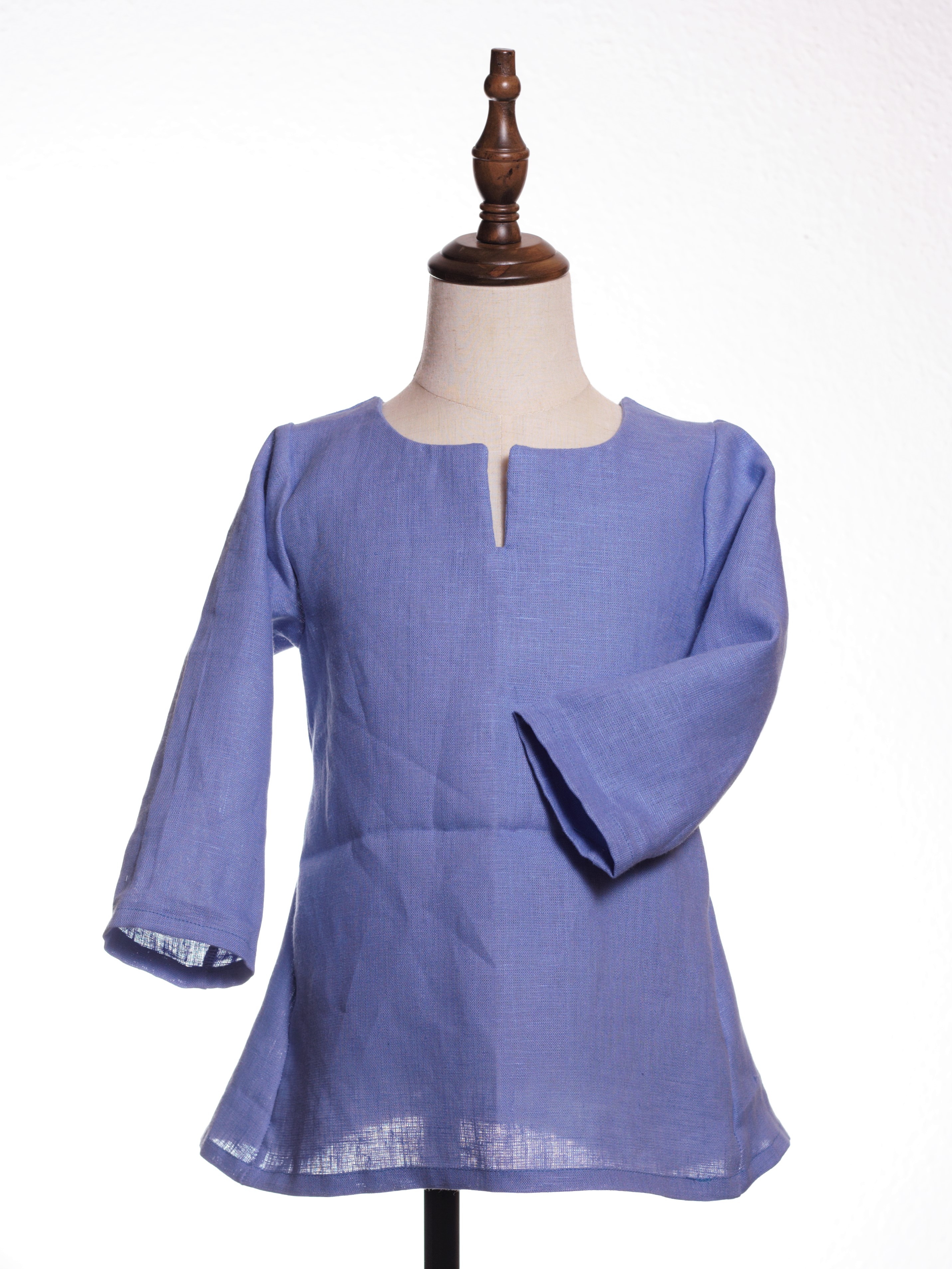 Schlichte Leinentunika Blau Gr.98
