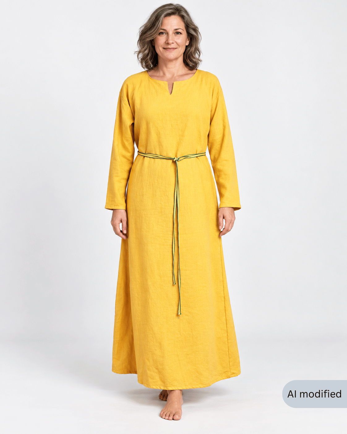Leinenkleid für Frauen gelb