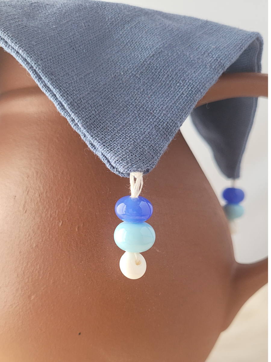 Bechertuch mit Glasperlen Blau